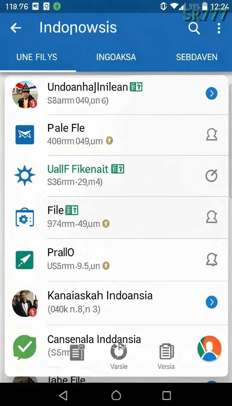 Cuplikan layar menu unduhan sr777 untuk perangkat Android
